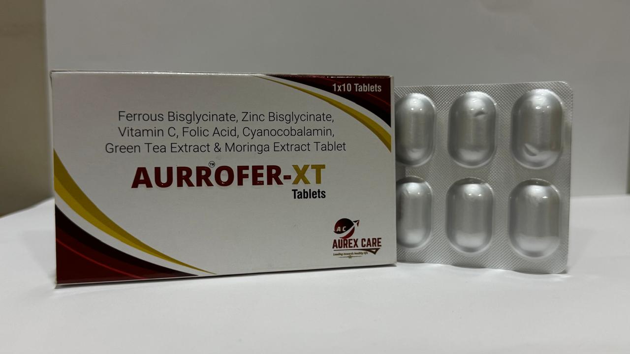 AUROFER-XT Tablets - Iron supplement with folic acid